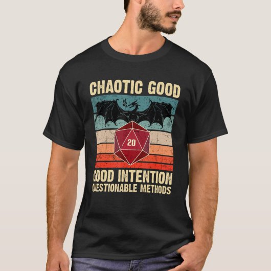 Chaotic Good Alignment Dragon D20 Tabletop Rpg Ga T-shirt (Voorkant)