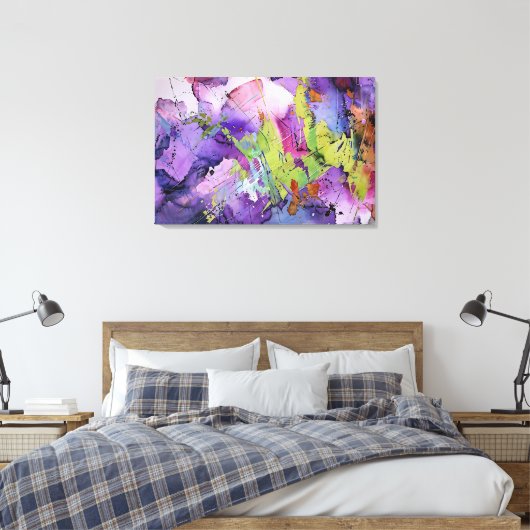 "Chaotic Harmony" hedendaagse Abstracte kunst Canvas Afdruk (Insitu (Slaapkamer))