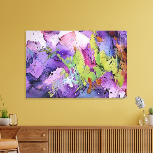 "Chaotic Harmony" hedendaagse Abstracte kunst Canvas Afdruk (Insitu (Woonkamer))