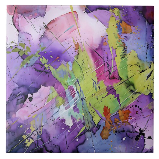 "Chaotic Harmony" hedendaagse Abstracte kunst Tegeltje (Voorkant)