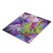 "Chaotic Harmony" hedendaagse Abstracte kunst Tegeltje (Zijkant)
