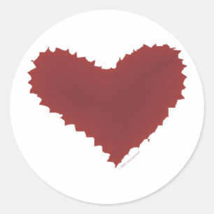Chaotic Heart gekartelde rand slechte romance Ik h Ronde Sticker