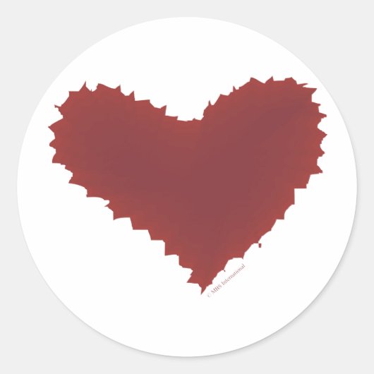 Chaotic Heart gekartelde rand slechte romance Ik h Ronde Sticker (Voorkant)