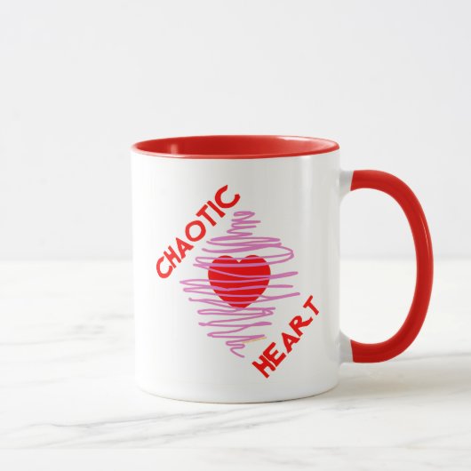 Chaotic Heart Love red hart valentijn romance Mok (Rechts)