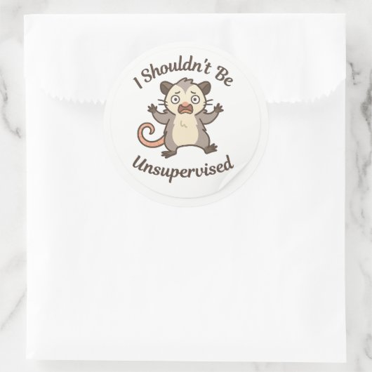 Chaotic Possum “Unsupervised” Sticker (Tas)