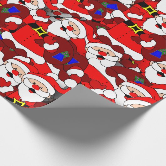 Chaotic Santa Carry Sack Collage Pattern Cadeaupapier (Hoek)