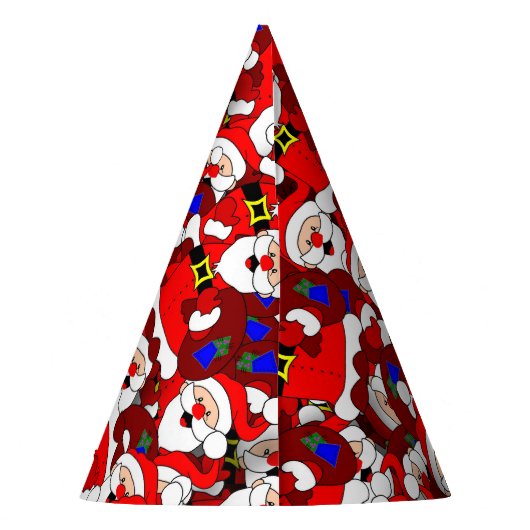 Chaotic Santa Carry Sack Collage Pattern Feesthoedjes (Achterkant)