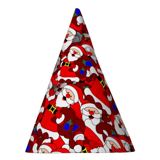 Chaotic Santa Carry Sack Collage Pattern Feesthoedjes (Rechts)