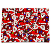 Chaotic Santa Carry Sack Collage Pattern Groot Cadeauzakje (Voorkant)