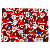 Chaotic Santa Carry Sack Collage Pattern Groot Cadeauzakje (Achterkant)
