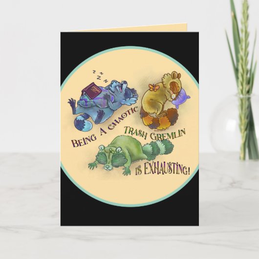 Chaotic Trash Gremlin, sleepy raccoons Kaart (Voorkant)