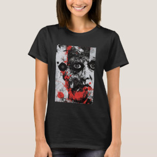 Chaotisch Abstract Portret Grunge Avant-Garde Kuns T-shirt