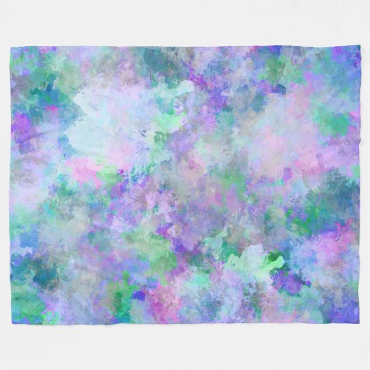 Chaotisch Abstract schilderen Fleece Deken (Voorkant (Horizontaal))