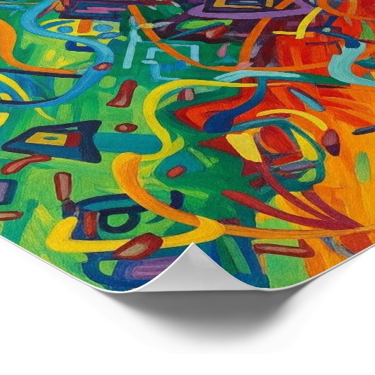 Chaotisch Abstract schilderij Poster (Hoek)