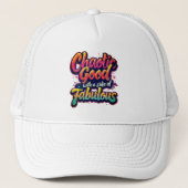 Chaotisch goed met fabulous - levendige typografie trucker pet (Voorkant)