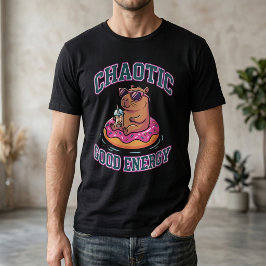 Chaotisch Goede Energie Capybara Donut Floatie T-shirt