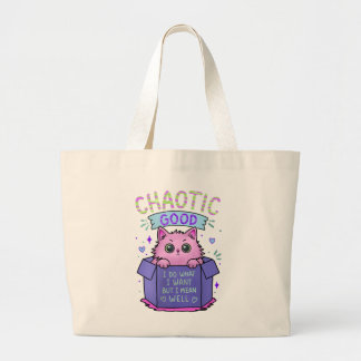 Chaotisch Goede Kat | Ik Doe Wat Ik Wil Grote Tote Bag