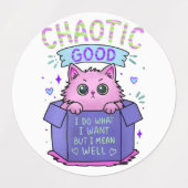 Chaotisch Goede Kat | Ik Doe Wat Ik Wil Labels (Design 1)
