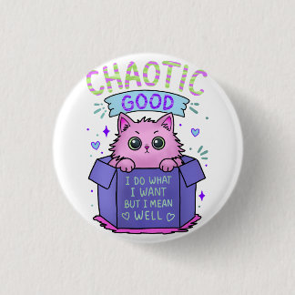 Chaotisch Goede Kat | Ik Doe Wat Ik Wil Ronde Button 3,2 Cm