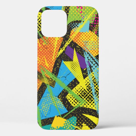 Chaotisch neon: Abstract graffitipatroon. Case-Mate iPhone Case (Achterkant)