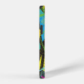 Chaotisch neon: Abstract graffitipatroon. iPhone Hoesje (Rechterkant)