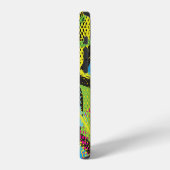 Chaotisch neon: Abstract graffitipatroon. iPhone Hoesje (Linkerkant)
