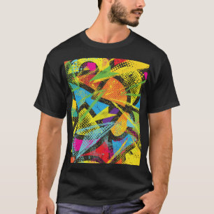 Chaotisch neon: Abstract graffitipatroon. T-shirt
