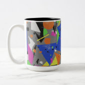 Chaotische Abstracte Twee-Tons Mok | Kleurrijk Ove (Links)