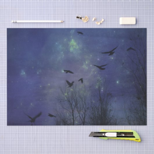 Chaotische blauwe nacht tissuepapier (Craft)