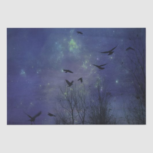 Chaotische blauwe nacht tissuepapier (Voorkant)