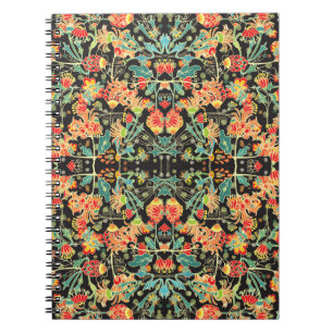 Chaotische bloemen: abstract patroon. notitieboek