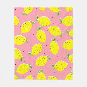 Chaotische citroenen roze polka: Citrus patroon Fleece Deken