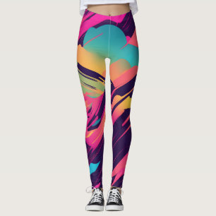 Chaotische curves Funky Synthwave Leggings