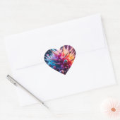 Chaotische Explosies Hart Sticker (Envelop)