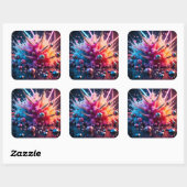 Chaotische Explosies Vierkante Sticker (Vel)