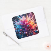 Chaotische Explosies Vierkante Sticker (Envelop)