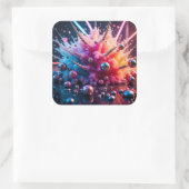 Chaotische Explosies Vierkante Sticker (Tas)