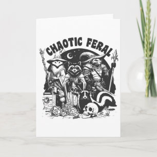 Chaotische Feral Funny Raccoon Possum Skunk Boardg Kaart