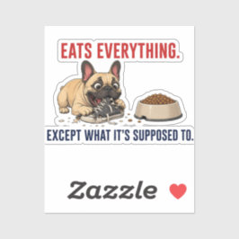 Chaotische Franse Bulldog Schoen Eter Illustratie Sticker