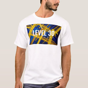 Chaotische Glanzige Gele Cyaan Tech Synthwave Lijn T-shirt