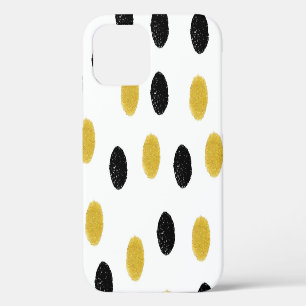 Chaotische gouden stippen: vintage splash. iPhone 12 hoesje