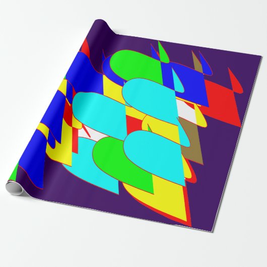 Chaotische kleur Splash Abstract inpakpapier (Uitgerold)