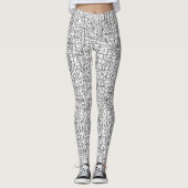 Chaotische lijnen leggings (Voorkant)