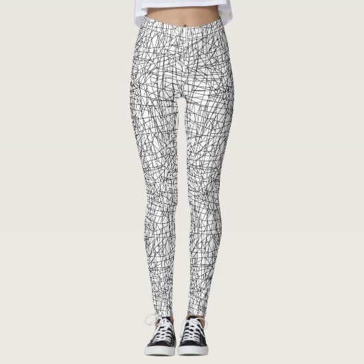 Chaotische lijnen leggings (Voorkant)