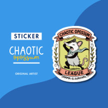 Chaotische Opossum League Crest met grappig drama