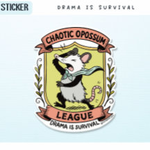 Chaotische Opossum League Crest met grappig drama