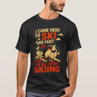 Chaotische Pinguïn Wintersport Grafische T-shirt