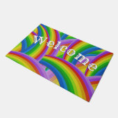 Chaotische regenboog van Kleurwelkomstmat Deurmat (Schuin)
