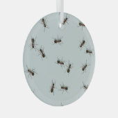 Chaotische rode mieren Stijlvol patroon Glas Ornament (Voorkant Rechts)