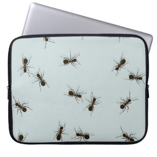 Chaotische rode mieren Stijlvol patroon Laptop Sleeve